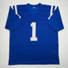 Autographed/Signed Ahmad Sauce Gardner Indianapolis Blue Football Jersey Beckett BAS COA by Hall of Fame Sports Memorabilia