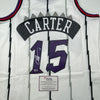 Autographed/Signed Vince Carter Toronto Raptors White Authentic Basketball Jersey Fanatics COA
