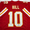 Autographed/Signed Tyreek Hill Kansas City Red Football Jersey Beckett BAS COA by Hall of Fame Sports Memorabilia
