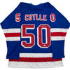 Autographed/Signed Will Cuylle New York Blue Hockey Jersey JSA COA