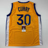 Autographed/Signed Stephen Steph Curry Golden State Yellow Basketball Jersey JSA COA