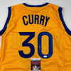 Autographed/Signed Stephen Steph Curry Golden State Yellow Basketball Jersey JSA COA