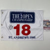Autographed/Signed John Daly White The Open Championship St. Andrews Golf Flag/Pin JSA COA