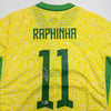 Autographed/Signed Raphinha Raphael Belloli Brazil Yellow Soccer Jersey Beckett BAS COA