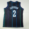 Autographed/Signed Larry Johnson Charlotte Black Basketball Jersey Steiner COA