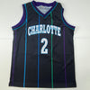 Autographed/Signed Larry Johnson Charlotte Black Basketball Jersey Steiner COA
