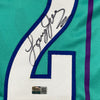 Autographed/Signed Larry Johnson Charlotte Teal Basketball Jersey Steiner COA