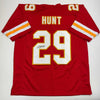 Autographed/Signed Kareem Hunt Kansas City Red Football Jersey PSA COA