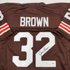 Autographed/Signed Jim Brown Cleveland Football Brown Jersey PSA COA