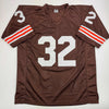 Autographed/Signed Jim Brown Cleveland Football Brown Jersey PSA COA