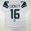 Autographed/Signed Tyler Lockett Seattle White Football Jersey JSA COA