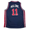 Autographed/Signed Karl Malone United States USA Blue 1992 Dream Team Basketball Jersey JSA COA