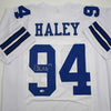 Autographed/Signed Charles Haley Dallas White Football Jersey JSA COA by Hall of Fame Sports Memorabilia
