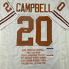 Autographed/Signed Earl Campbell Texas White Stat Football Jersey PSA/DNA COA