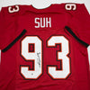 Autographed/Signed Ndamukong Suh Tampa Bay Red Football Jersey Beckett BAS COA by Hall of Fame Sports Memorabilia