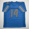 Autographed/Signed Amon-Ra St. Brown Detroit Blue Football Jersey Beckett BAS COA by Hall of Fame Sports Memorabilia