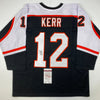 Autographed/Signed Tim Kerr Philadelphia Black Hockey Jersey JSA COA