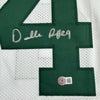 Framed Autographed/Signed Darrelle Revis 35x39 New York White Football Jersey Beckett BAS COA