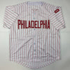Autographed/Signed Larry Bowa 1980 WS Champs Philadelphia Pinstripe Baseball Jersey JSA COA