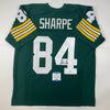 Autographed/Signed Sterling Sharpe Green Bay Green Football Jersey Beckett BAS COA