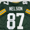 Autographed/Signed Jordy Nelson Green Bay Green Football Jersey JSA COA