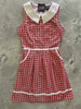 Strawberry Gingham Collared Dress by Retrolicious