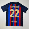 Autographed/Signed Raphinha Raphael Belloli FC Barcelona Blue Soccer Jersey Beckett BAS COA