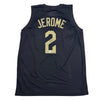 Autographed/Signed Ty Jerome Cleveland Black Basketball Jersey Beckett BAS COA