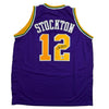 Autographed/Signed John Stockton Utah Purple Basketball Jersey Beckett BAS COA by Hall of Fame Sports Memorabilia
