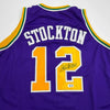 Autographed/Signed John Stockton Utah Purple Basketball Jersey Beckett BAS COA by Hall of Fame Sports Memorabilia
