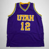 Autographed/Signed John Stockton Utah Purple Basketball Jersey Beckett BAS COA by Hall of Fame Sports Memorabilia