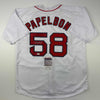 Autographed/Signed Jonathan Papelbon Boston White Baseball Jersey JSA COA