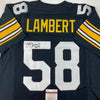 Autographed/Signed Jack Lambert HOF 90 Pittsburgh Black Football Jersey JSA COA by Hall of Fame Sports Memorabilia