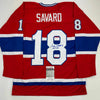 Autographed/Signed Serge Savard HOF 86 Montreal Red Hockey Jersey JSA COA by Hall of Fame Sports Memorabilia