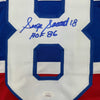 Framed Autographed/Signed Serge Savard 35x39 HOF 86 Montreal Red Hockey Jersey JSA COA by Hall of Fame Sports Memorabilia
