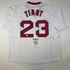 Autographed/Signed Luis Tiant Boston Red Sox White Baseball Jersey JSA COA