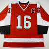 Autographed/Signed Reggie Leach, Bobby Clarke & Bill Barber Philadelphia Orange Hockey Jersey PSA/DNA COA by Hall of Fame Sports Memorabilia