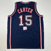 Autographed/Signed Vince Carter New Jersey NJ Navy Blue Basketball Jersey PSA/DNA COA