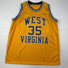 Autographed/Signed Bob Huggins West Virginia Yellow College Basketball Jersey JSA COA