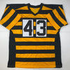 Autographed/Signed Troy Polamalu Pittsburgh Bumble Bee Football Jersey Beckett BAS COA