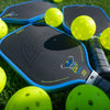 Bread & Butter Loco Elongated AZUL Blue Pickleball Paddle & Mad Pickler Cover by The Mad Pickler