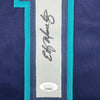 Framed Autographed/Signed Edgar Martinez 35x39 Seattle Blue Baseball Jersey JSA COA by Hall of Fame Sports Memorabilia
