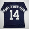 Autographed/Signed Ty Detmer Heisman 90 Brigham Young BYU Blue College Football Jersey JSA COA by Hall of Fame Sports Memorabilia