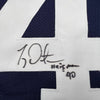 Autographed/Signed Ty Detmer Heisman 90 Brigham Young BYU Blue College Football Jersey JSA COA by Hall of Fame Sports Memorabilia