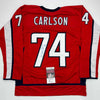 Autographed/Signed John Carlson Washington Red Hockey Jersey JSA COA by Hall of Fame Sports Memorabilia