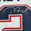 Framed Autographed/Signed Tom Brady 35x39 New England Patriots White Authentic Nike Limited Football Jersey Fanatics COA by Hall of Fame Sports Memorabilia