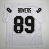 Autographed/Signed Brock Bowers Las Vegas Oakland White Football Jersey Beckett BAS COA by Hall of Fame Sports Memorabilia