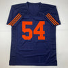 Autographed/Signed Brian Urlacher HOF 18 Chicago Blue Retro Football Jersey Beckett BAS COA