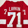 Autographed/Signed Dylan Larkin Detroit Red Hockey Jersey Beckett BAS COA by Hall of Fame Sports Memorabilia
