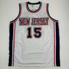 Autographed/Signed Vince Carter New Jersey NJ White Basketball Jersey Mounted Memories COA